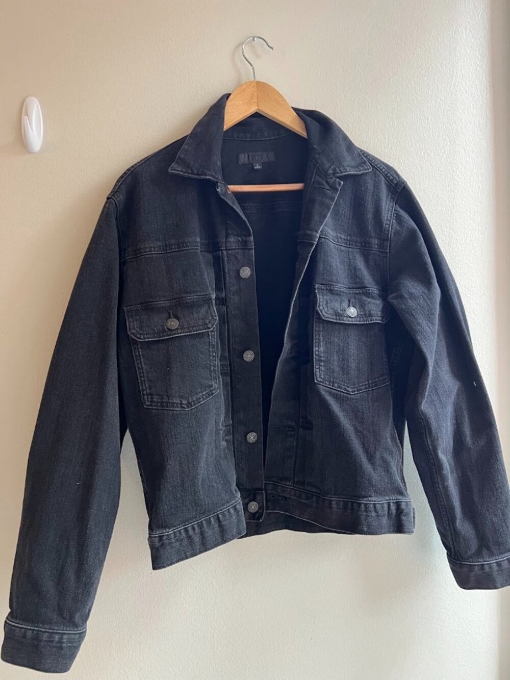 Uniqlo Black Washed Denim Jean Jacket - Unisex